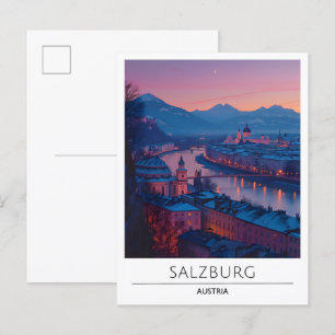 Sunrise in Salzburg Austria Travel Postcard