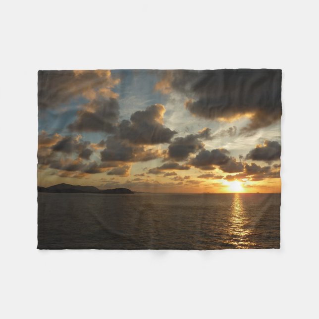 Sunrise in St. Thomas I US Virgin Islands Fleece Blanket (Front (Horizontal))
