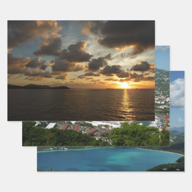 Sunrise in St. Thomas I US Virgin Islands Wrapping Paper Sheet (Set)