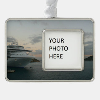 Sunrise in St. Thomas II Cruise Seascape Silver Plated Framed Ornament