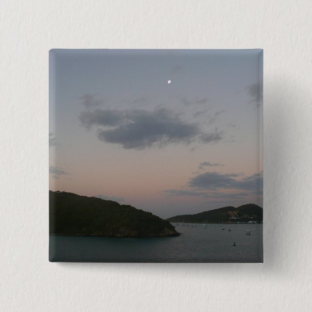 Sunrise in St. Thomas III US Virgin Islands 15 Cm Square Badge (Front)
