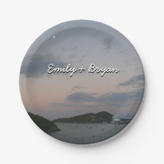 Sunrise in St. Thomas III US Virgin Islands Paper Plate