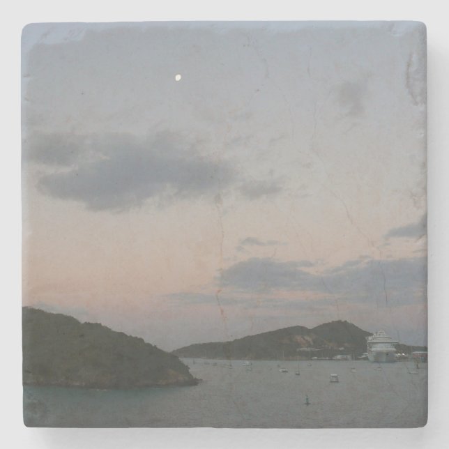 Sunrise in St. Thomas III US Virgin Islands Stone Coaster (Front)