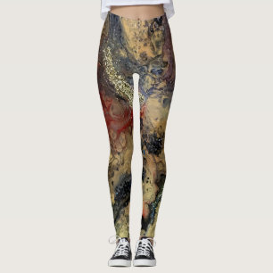 Sunrise in the desert painting in sandy tones  leggings