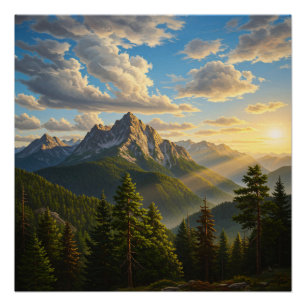 Sunrise in the Mountains Poster