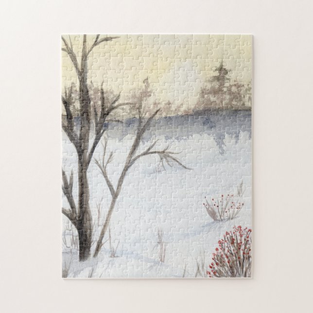 Sunrise in winter jigsaw puzzle (Vertical)