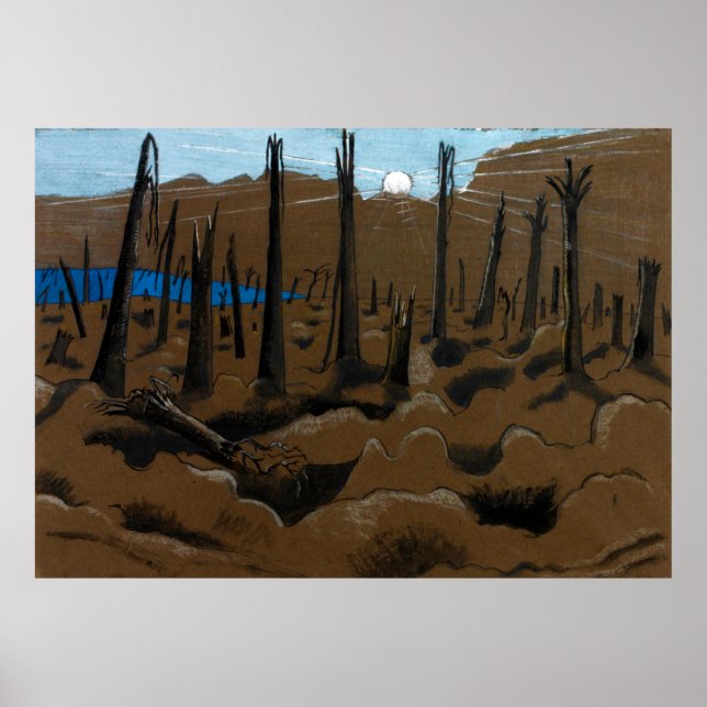 Sunrise, Inverness Copse by Paul Nash (1918) Poster (Front)