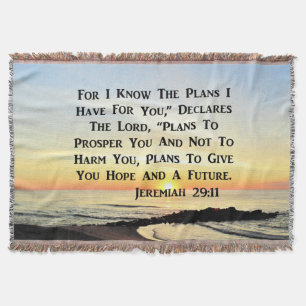 SUNRISE JEREMIAH 29:11 BIBLE VERSE THROW BLANKET