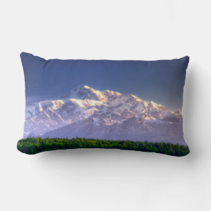 Sunrise Kisses Mt. McKinley Alaska Range Lumbar Cushion
