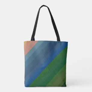 Sunrise Landscape Colours Diagonal Lines Tote Bag