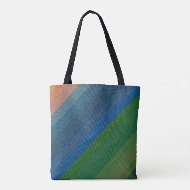 Sunrise Landscape Colours Diagonal Lines  Tote Bag (Back)
