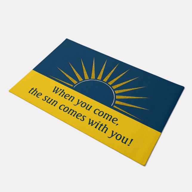SUNRISE logo gold silver I + your Backgr. & ideas Doormat (Angled)