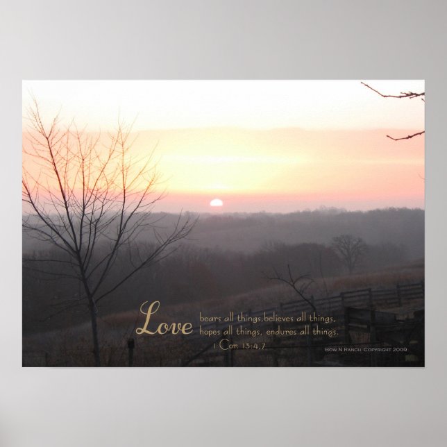 Sunrise Love 1 Cor. 13: 4,7  Print (Front)