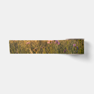 Sunrise Meadow Pink Wildflowers Dew Satin Ribbon
