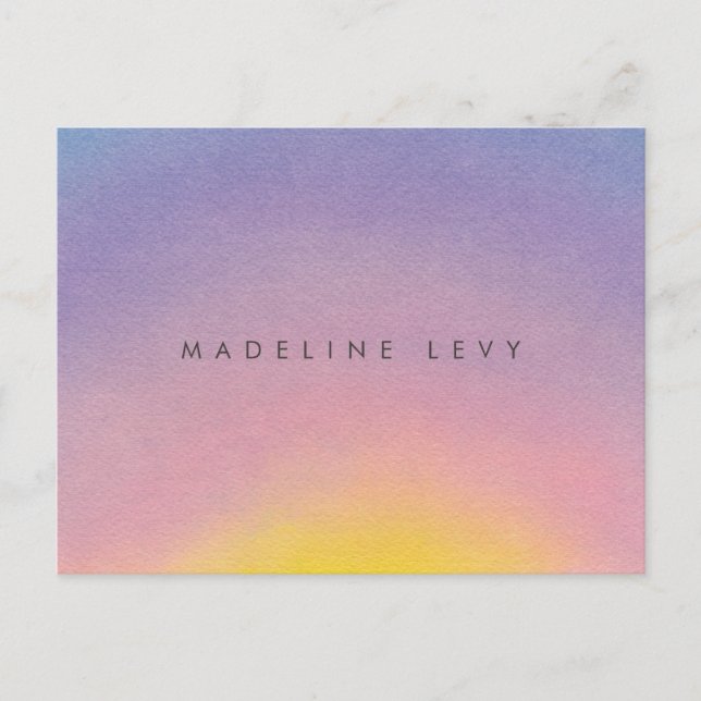 Sunrise Minimalist Modern Watercolor Postcards (Front)
