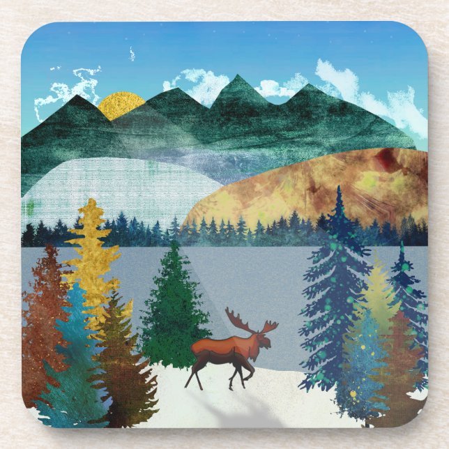 Sunrise Moose Coaster (Front)