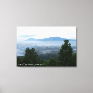 Sunrise Morning Fog Mist Misty Mountain Landscape Canvas Print