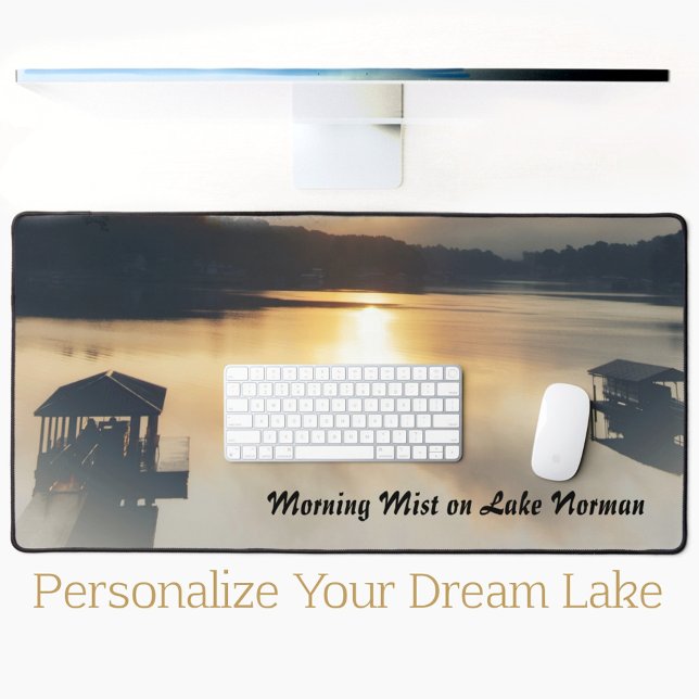 Sunrise Morning Mist Lake Landscape Photographic Desk Mat (Creator Uploaded)
