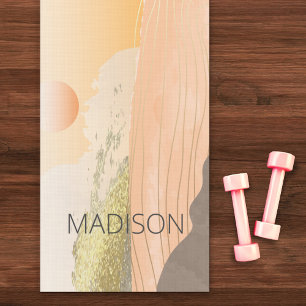 Sunrise Mountain Landscape Minimal Personalized Yoga Mat