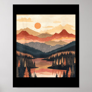 Sunrise Mountain Nature Hiking Camping Outdoors Mo Poster