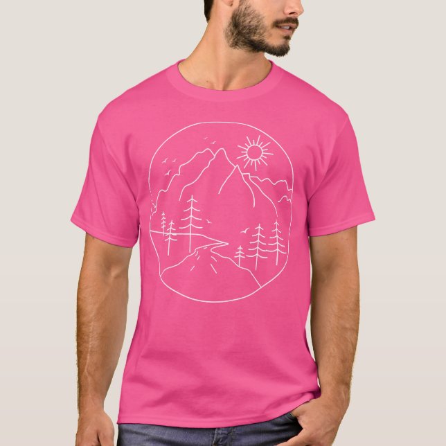 Sunrise Mountain Nature Hiking Camping Outdoors Mo T-Shirt (Front)