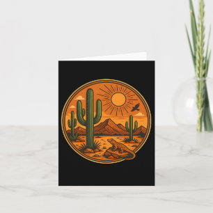Sunrise Mountain Nature Retro Hiking Outdoors Dese Card