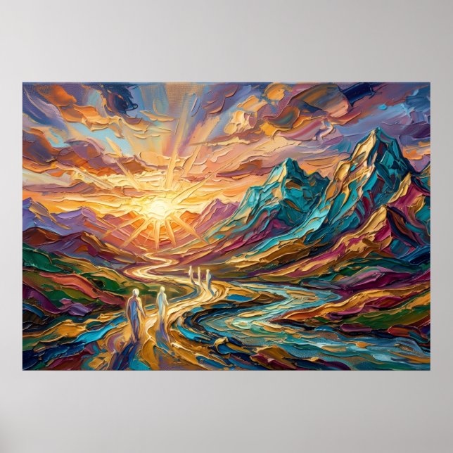Sunrise Mountain Spirit Journey Art Poster (Front)