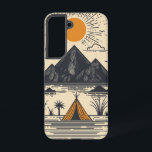 Sunrise Mountain Village Phone Case<br><div class="desc">A golden sun rises over a quiet village nestled between mountains,  evoking warmth,  simplicity,  and rustic charm.</div>
