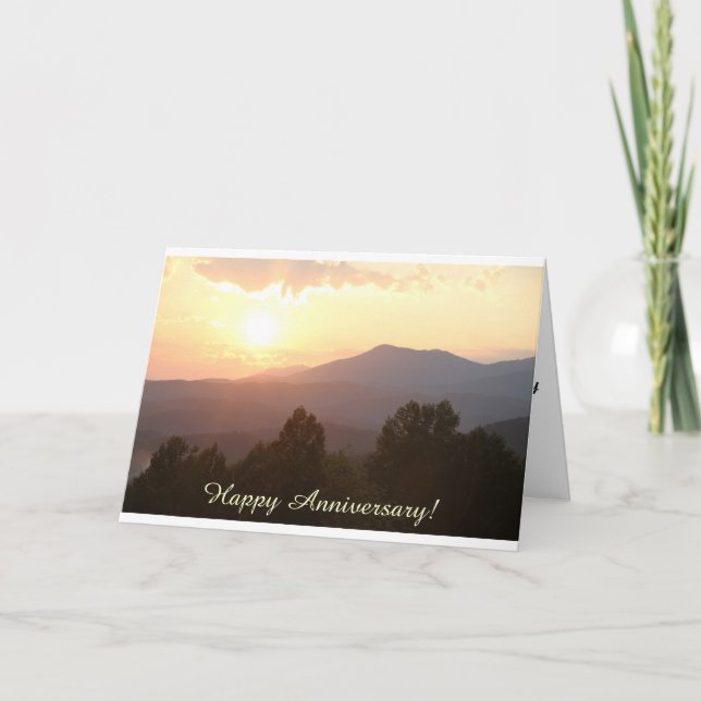 Sunrise Mountains Anniversary Card (Front)