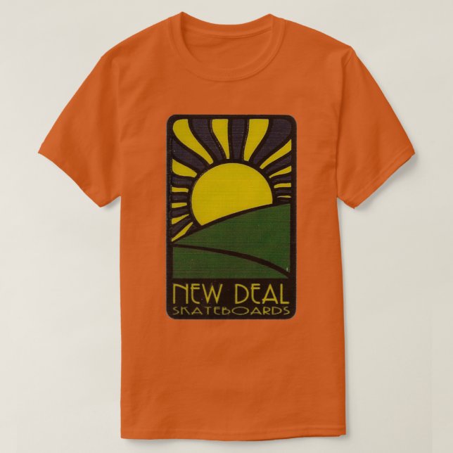 Sunrise new deal skateboard design T-Shirt (Design Front)