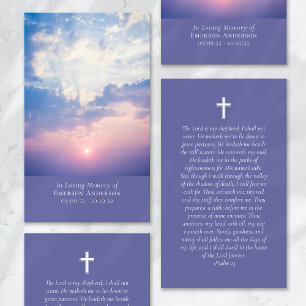 Sunrise Ocean Cross Memorial Prayer Card