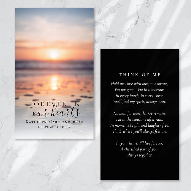 Sunrise Ocean Photo Memorial Prayer Card (Creator Uploaded)