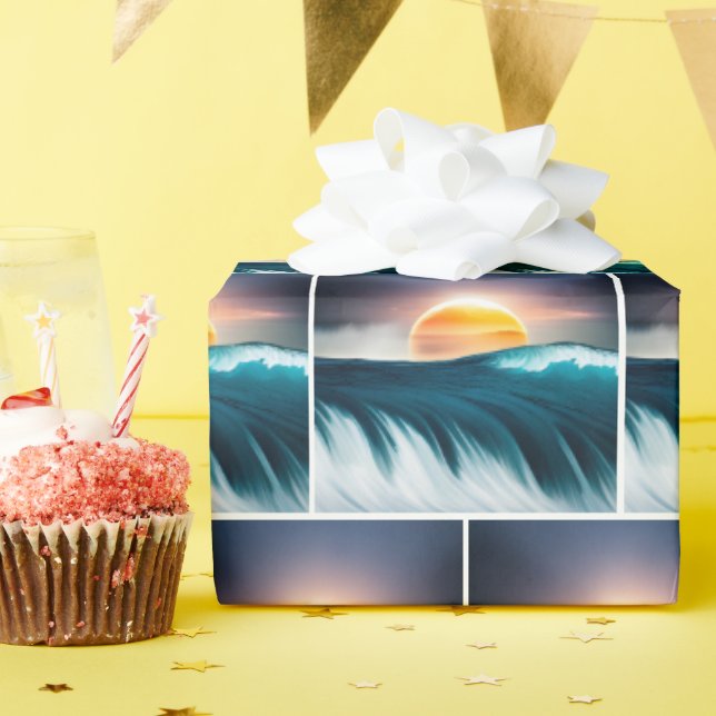 Sunrise Ocean Surf  Wrapping Paper (Birthday Party)