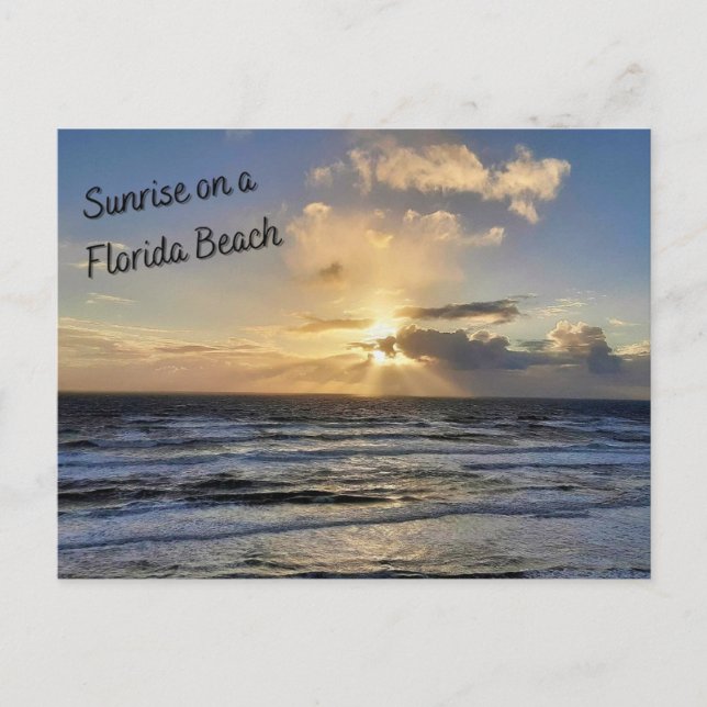 Sunrise on a Florida Beach Postcard  (Front)