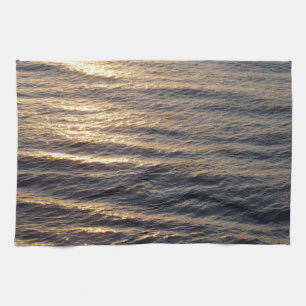 Sunrise on Ocean Waters Calming Photography Tea Towel