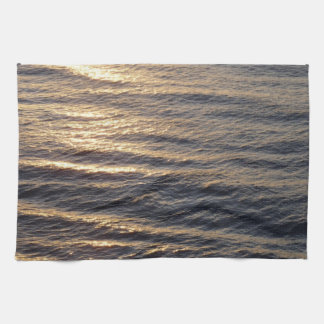 Sunrise on Ocean Waters Calming Photography Tea Towel