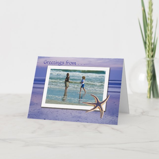 Sunrise On The Beach Photo Template card (Front)