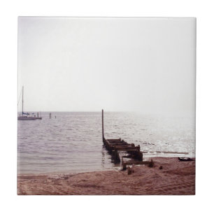 sunrise on the beach photograph tile