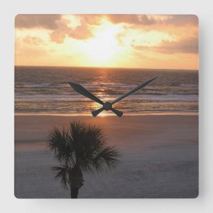 Sunrise on The Beach Wall Clock