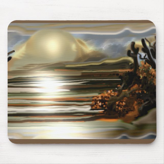 Sunrise on the Desert Abstract Southwestern Art Mouse Pad (Front)
