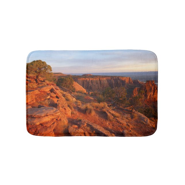 Sunrise on the Grand View Trail at CO Monument Bath Mat (Front)