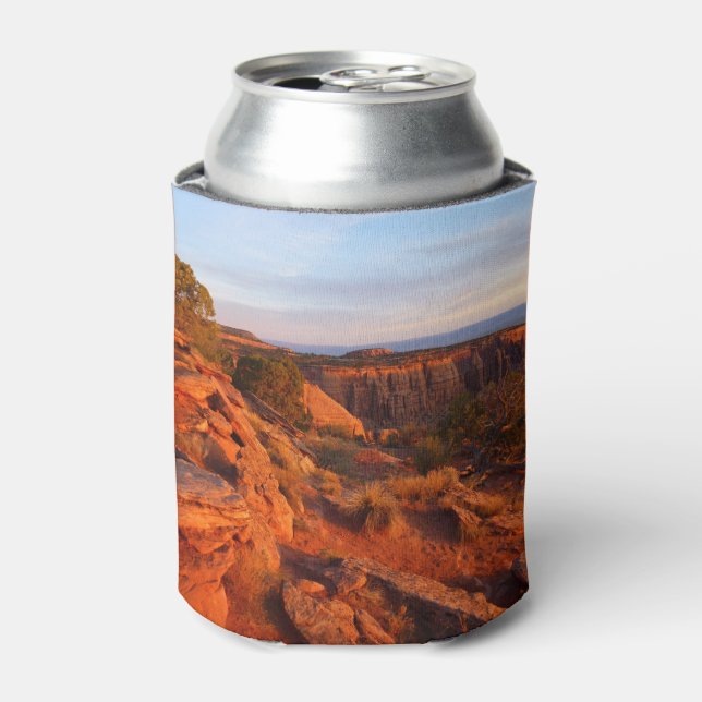 Sunrise on the Grand View Trail at CO Monument Can Cooler (Can Front)