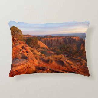 Sunrise on the Grand View Trail at CO Monument Decorative Cushion