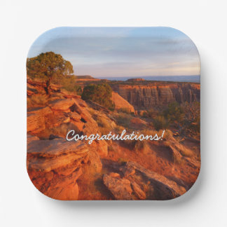 Sunrise on the Grand View Trail at CO Monument Paper Plate