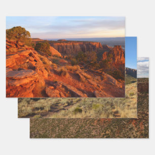 Sunrise on the Grand View Trail at CO Monument Wrapping Paper Sheet