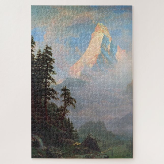 Sunrise on the Matterhorn, Albert Bierstadt Jigsaw Puzzle (Vertical)