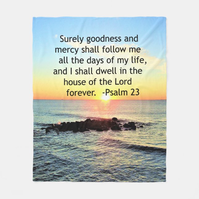 SUNRISE ON THE OCEAN 23RD PSALM PHOTO FLEECE BLANKET (Front)