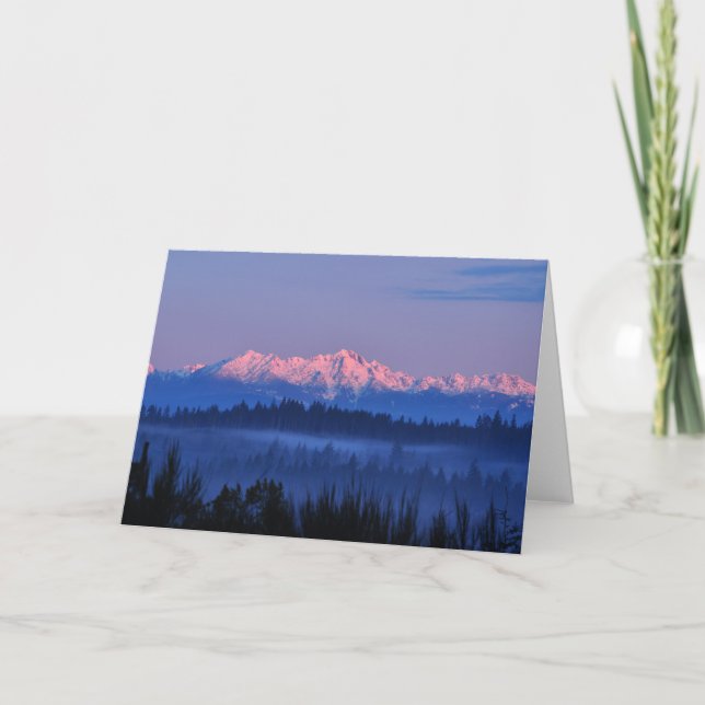 Sunrise on the Olympic Mountains - Frameable Art Card (Front)