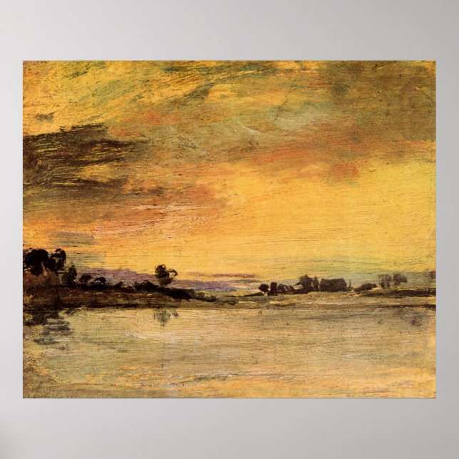 Sunrise on the river by Joseph Mallord Turner Poster (Front)