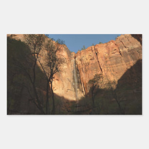 Sunrise on the Riverside Walk Trail at Zion Rectangular Sticker